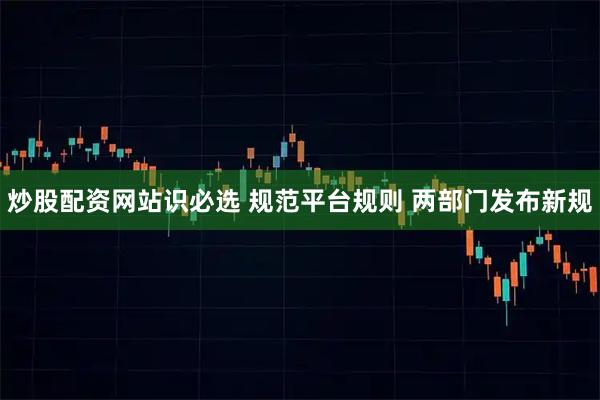 炒股配资网站识必选 规范平台规则 两部门发布新规